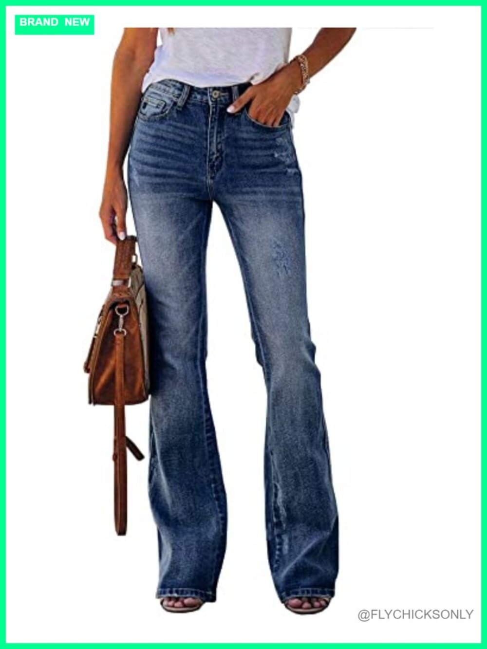 High Waisted Flare Bootcut Stretch Denim Jeans Tummy Control